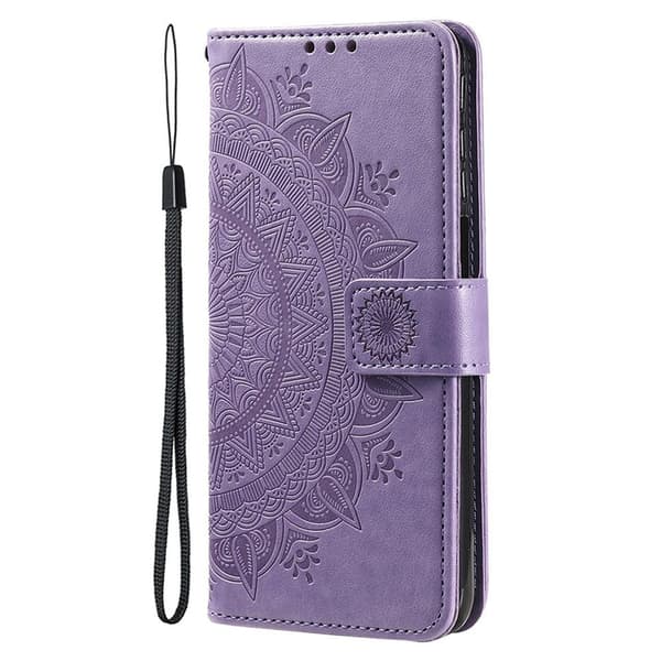 iPhone 15 Pro Mandala Lommebokveske - Lilla