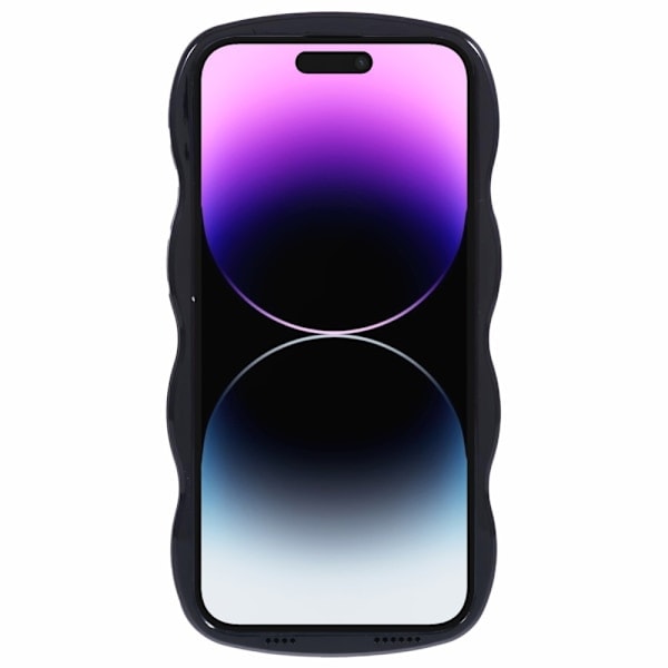 iPhone 14 Pro Max Mobilskall Bølgete Tekstur Svart