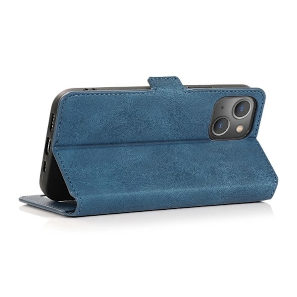 iPhone 14 Pro Etui Retro Læder Blå