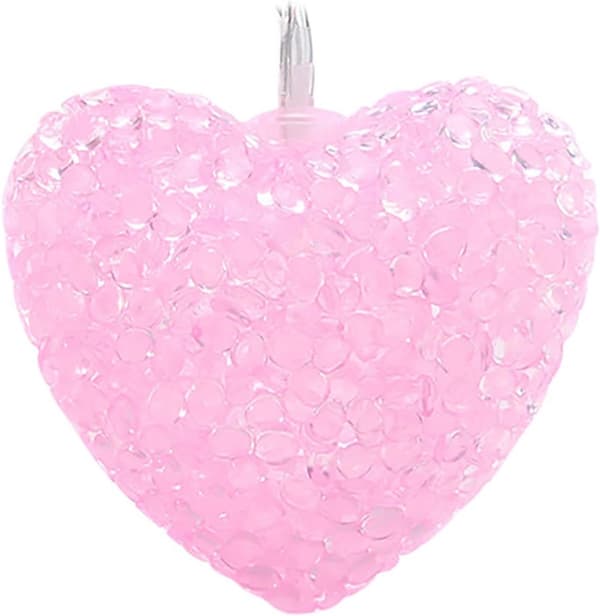 Hjärtslinga 3 meter 20 LED Rosa Fairy Lights USB-driven med timer för Alla hjärtans dag Mors dag Sovrum Bröllopsinredning