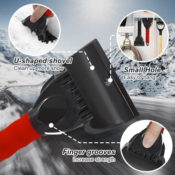 Tuulilasin jääraappa (2 kpl) - Musta&Punainen[CO]