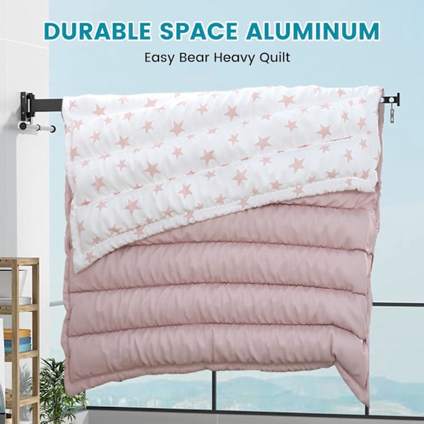 Folding Wall Mounted Clothes Hanger with Towel Rack