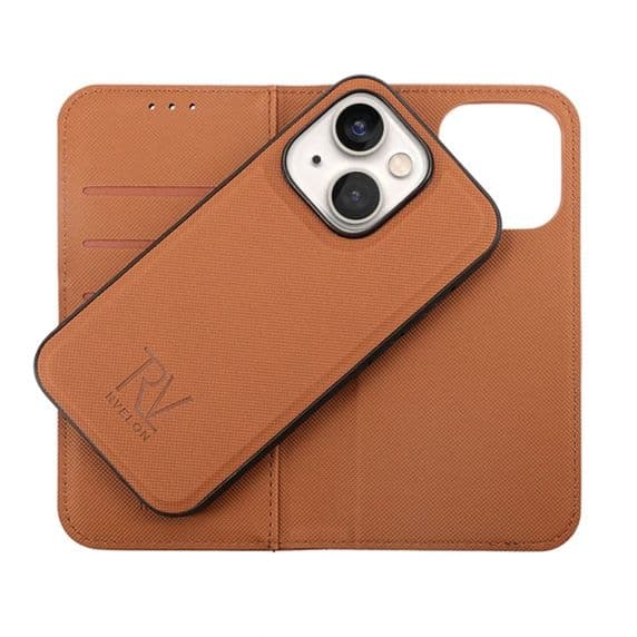 iPhone 15 Wallet Case Magnet Rvelon - Brown