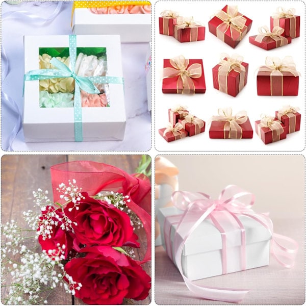 4cm*10 jaardia Leveä Reunustettu Kiiltävä Organza Nauha Beige Pastelli Sifonki Nauha Lahjapaketointiin, Kukkakimppuihin ja Hääkakun Koristeluun