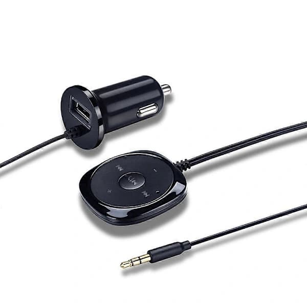 Bluetooth Bilsett Bluetooth-mottaker, Bluetooth Handsfree Lydadapter Innebygd Mikrofon Luftventil Klemme, 2.1A USB Billader【PL】