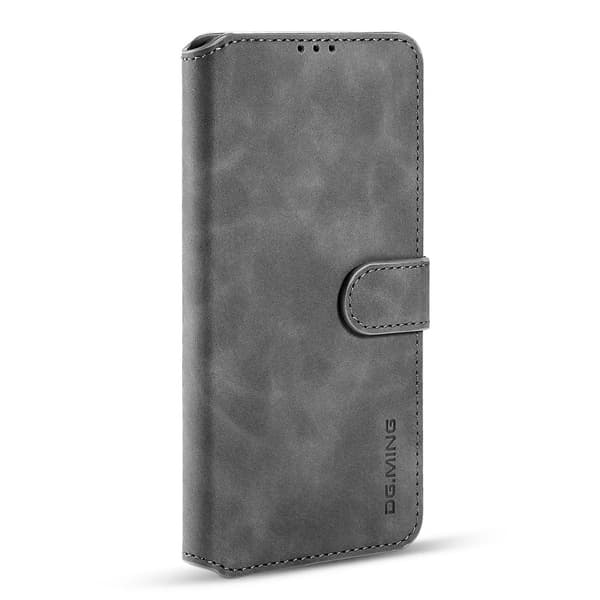Samsung Galaxy S21 - DG.MING Retro skinnveske - Grå