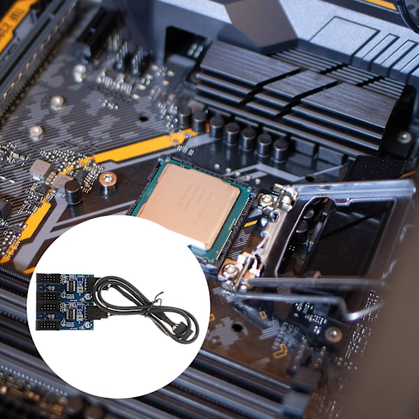 USB Header Forlænger Splitter USB 2.0 9-pin 1 til 4 Konnektor Adapter Forsyning