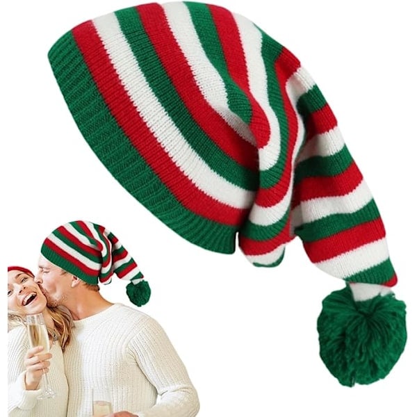 Söt Beaniehatt, Vintermössa - Varm, Stretchig Julhatt - Festliga Mössor, Unisex Jultomtemössa för Julafton, Sammankomster, Vardagsbruk