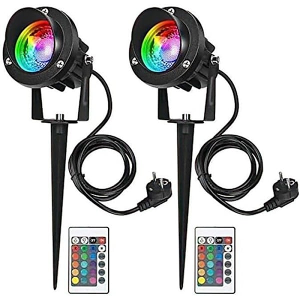 RGB Udendørs LED Spotlight 10W med Spyd Udendørs LED Belysning Spyd ...