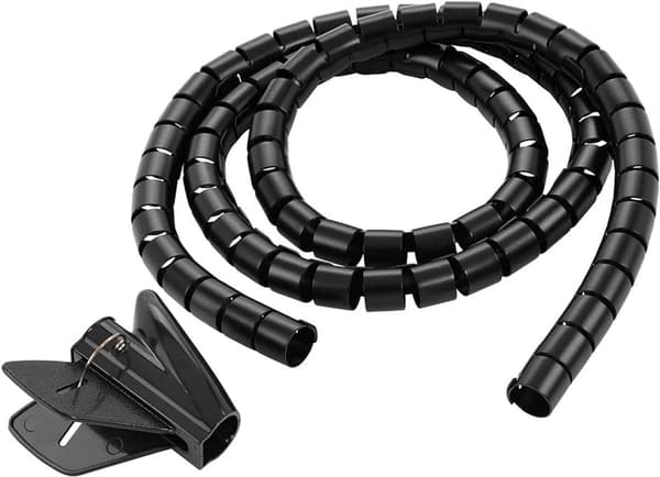 Spiralrør - Kabelopbevaring - Kabelstyring - Kabelmuffe - Inkluderer trådværktøj - Sort - 2m/16mm