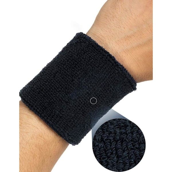 Sweet Thick Black Protective Elastic Sport Wristbands Sweatbands
