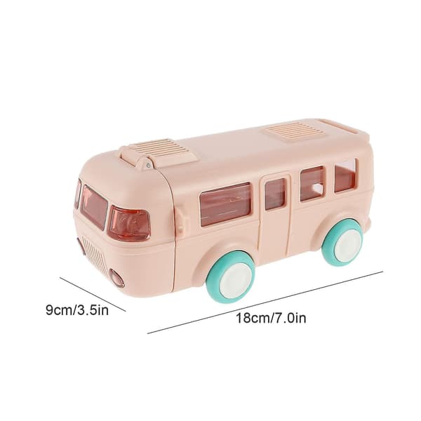 Bärbar vattenkopp i bussform, bilhalmvattenkopp, bussvattenflaska Kawaii bilhalmvattenkopp Rosa Pink