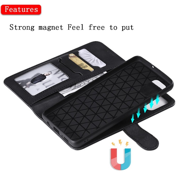 Samsung Galaxy A51 - 2i1 Magnetisk Skal / Pung Etui - Sort Black Svart
