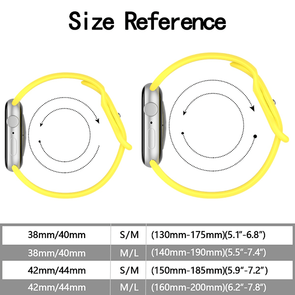 Silikoni Ranneke Butterfly Apple Watch 41/40/38 mm (M/L) Keltainen