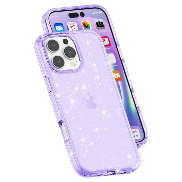 iPhone 16 Pro Fodral Glitter Lila