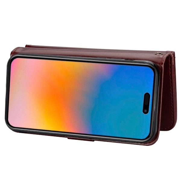 iPhone 15 Plus 9-korts 2-i-1 Magnet/Etui Brun