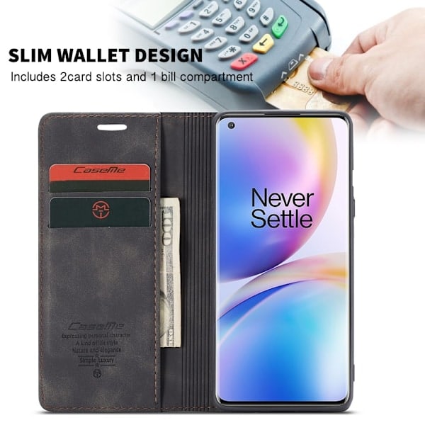 OnePlus 8 Pro - CASEME Pung Etui - Sort Black Sort
