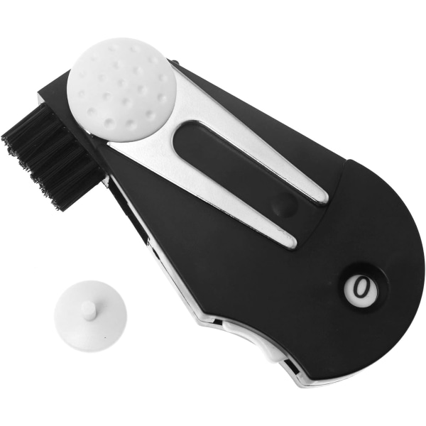 5 i 1 Golf Multi-Tool Ball Marker Tool med Club Brush hopfällbar
