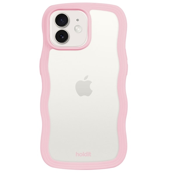 holdit iPhone 12/12 Pro Cover Wavy Pink Transparent