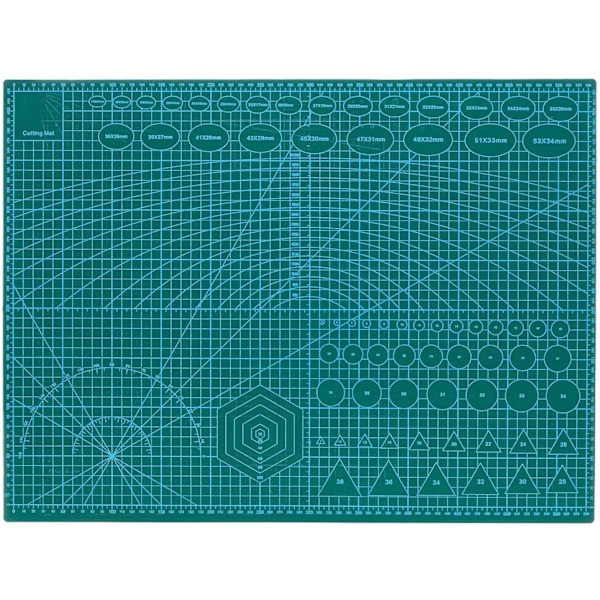 A2 Självläkande skärmattor - Dubbelsidig halkfri yta - Självläkande kvalitet - Skärmatta för hantverk, tyg, quiltning, sömnad, scrapbooking