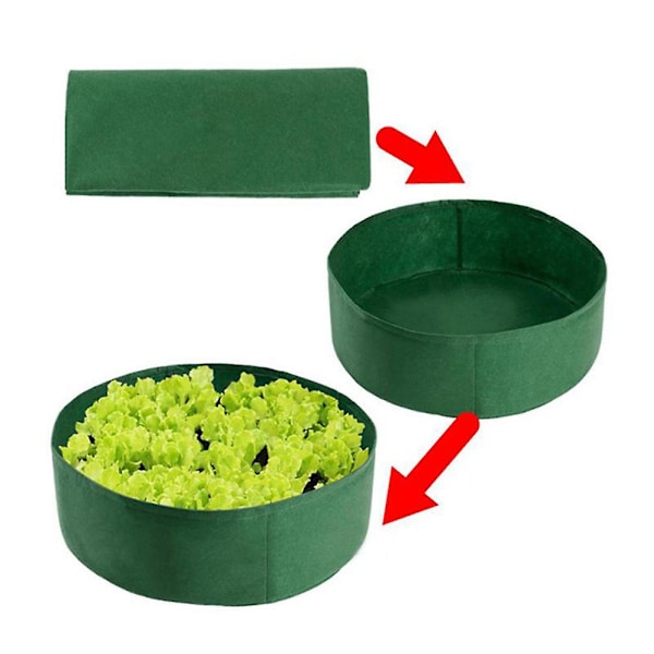 2 stk. 60x20cm Planteposer Stoffplantere Fortykket Vekstpose Flyttbar Plantebeholder For Hjemmehage (grønn)