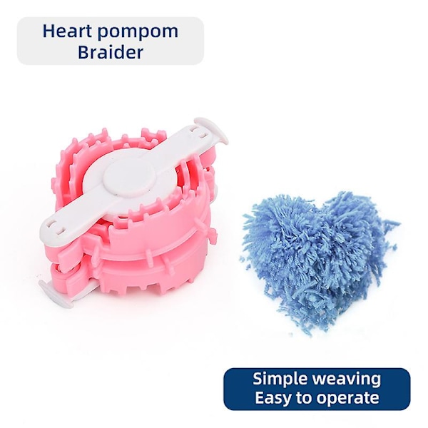 Pom Pom Maker - Fluffballmaskin - Hjerteformede Pom Pom-makere Fluffvever Nål Strikkeull