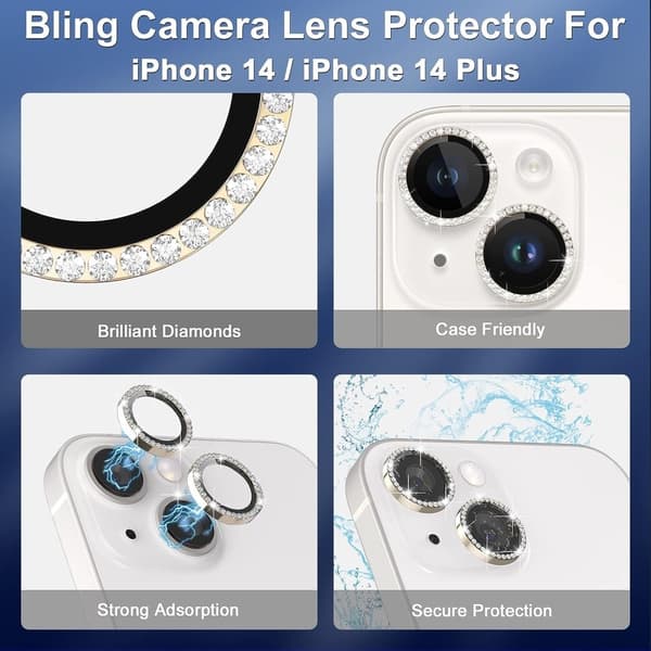 Camera Lens for iPhone 15 / 15 Plus Glitter