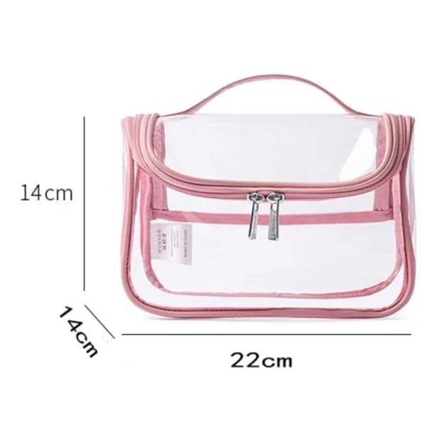 Dammode Transparent Kosmetikaväska Liten Bärbar Rosa