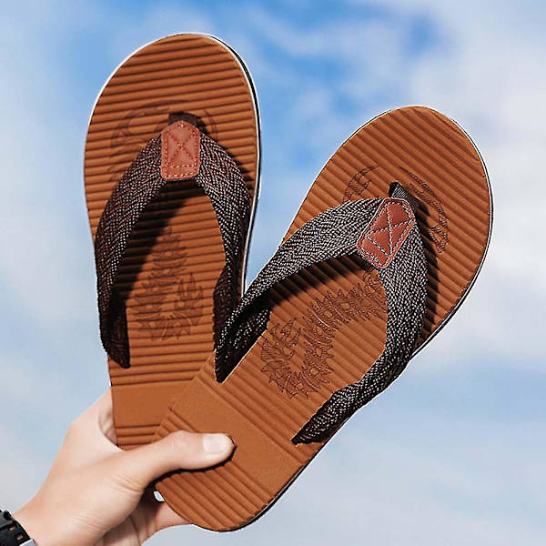 Trendy stofsko til mænd, skridsikre strandsko med blød sål, simple sko med spænde