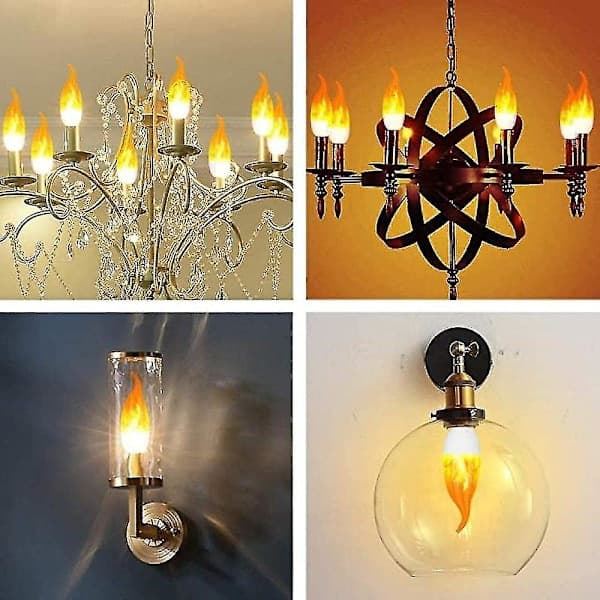 4-pack Flamljuslampor, Dimbar, Ljusstake