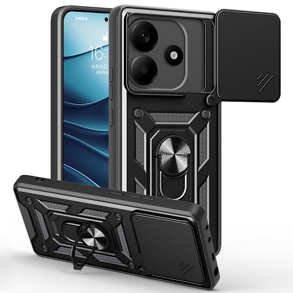 Xiaomi Redmi Note 14 5G Skal CamShield Hybrid Ring Svart