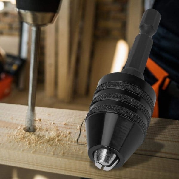 1/4 \" Nyckellös borrchuck, 0,3-6,5 mm sexkantskaft snabbväxlingsadapter för elektrisk skruvdragare borradapter