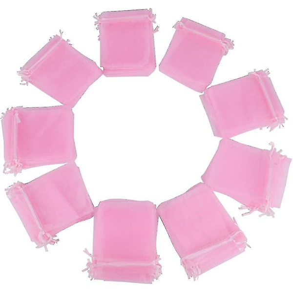 100 kpl 10 * 12 cm Häähuntu Organza Pussit Ruusu Lahjapussit Korut Laventeli Pussit Nauhoilla Joulujuhliin Syntymäpäivä-