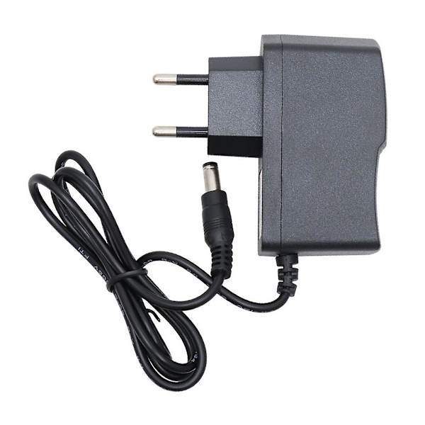 2 st 5.5mmx2.1mm EU DC 12V 1A AC Strömadapter Väggladdare Strömförsörjning Kompatibel med CCTV-kamera (Svart)