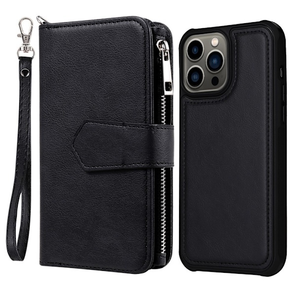 iPhone 13 Pro Etui/Cover 2i1 Magnet Multifunktionel Sort