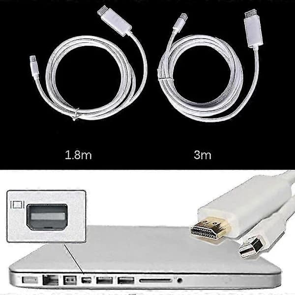 [PL] Praktisk Thunderbolt Mini Displayport Dp til HDMI Adapterkabel til Mac Macbook
