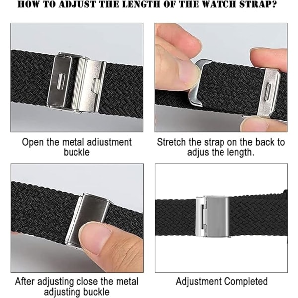 20mm Samsung Galaxy Watch 5/Watch 5 Pro/Watch 4/4 Classic/Watch 3/Gear Sport/Gear S2 Classic, flätat armband för Galaxy Watch Active 2