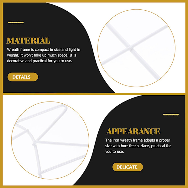 Metallkransramme for hjemmet, DIY-krans, jernformstativ, plantestøtte, jernkransstativ