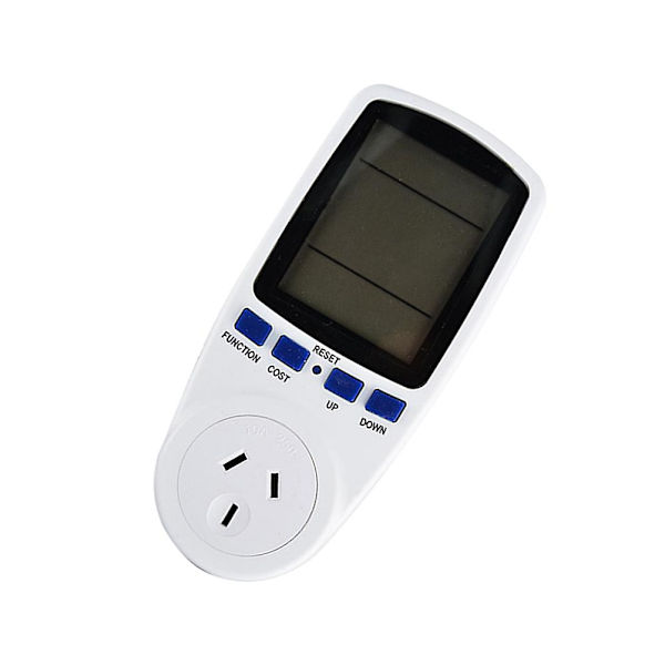 Virrankulutusmittari Sähkönkulutusmonitori Kwh-laskin LCD-näytöllä ja AU-pistokkeella