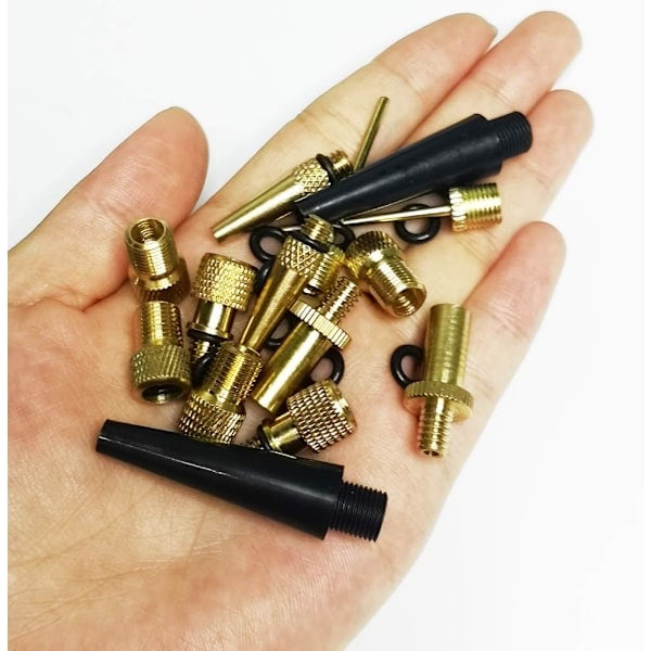 Adapter sykkelventil DV SV AV, bilventil sclaverandventil med tetningsring for sykkelpumpe, stående pumpe (25 stk)