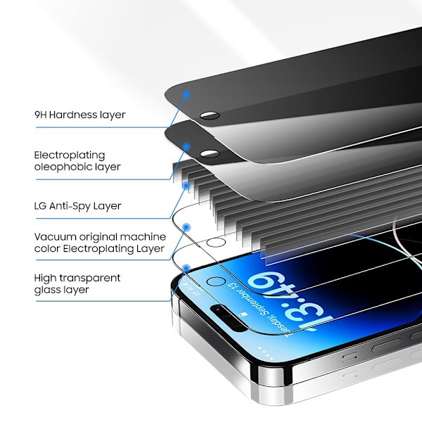 iPhone 14 Pro Anti-Spy Screen Protector HD 0.3mm