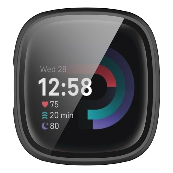 Fitbit Versa 4/Sense 2 Skal med Skärmskydd - Svart