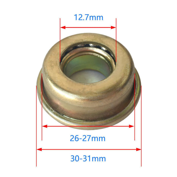 4x Dykgaffel Lager Inner Diameter 1/2 Tum 12.7x27x30mm Rullstolstillbehör H009 / H005 Whee -t