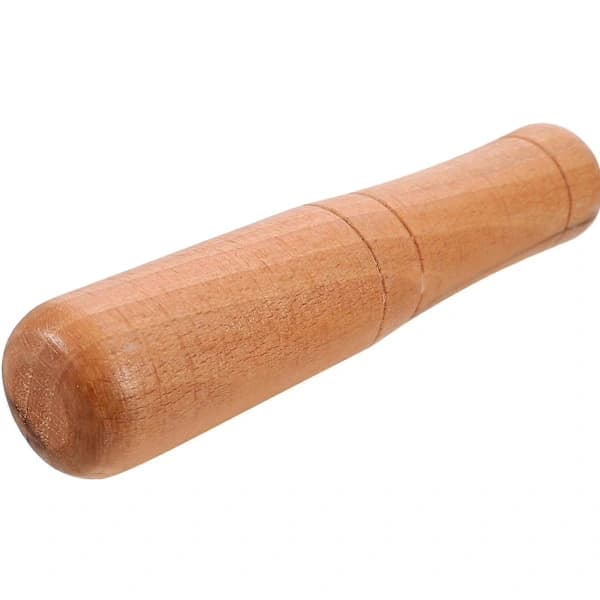 {PL}Naturlig Træmorterstøder Let At Rengøre Malestav Ergonomisk Langt Håndtag Morterstøder Khaki 18.00X4.00X4.00CM