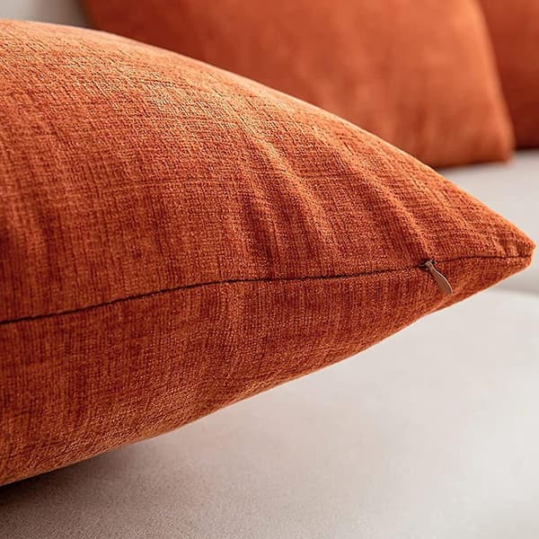 Brända Orange Kuddfodral 45x45 cm Set med 2 Modern Bondgård Rustik Dekorativ Prydnadskudde Överdrag