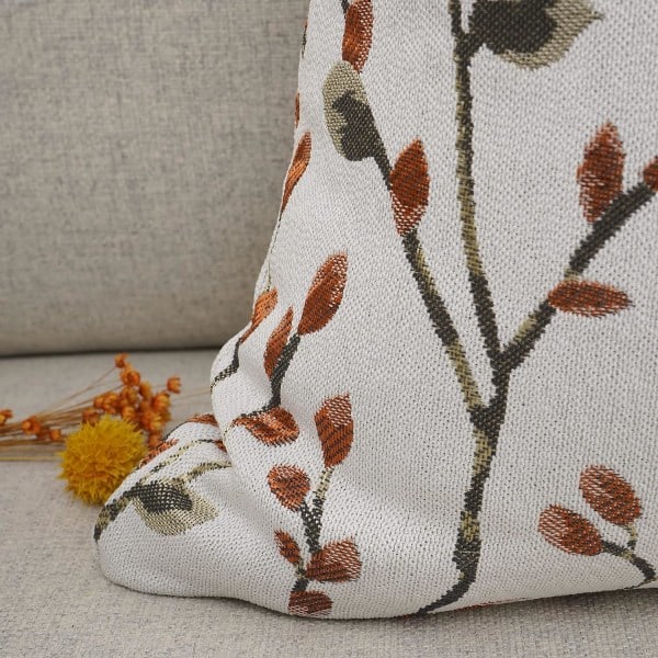Klassisk broderet Jacquard teal blad mønster firkantet dekorativt pudebetræk pudebetræk 45 x 45 cm