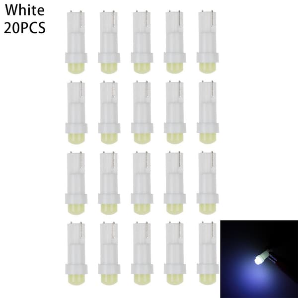 T5 LED-lampor Instrumentbräda ljus VIT 20ST Vit