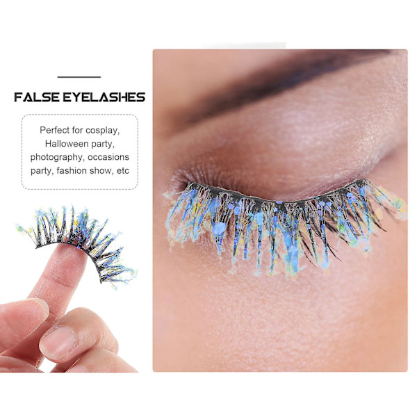 4 Par Glitterögonfransar Färgade Falska Ögonfransar Makeup Ögonfransar Falska Fransar