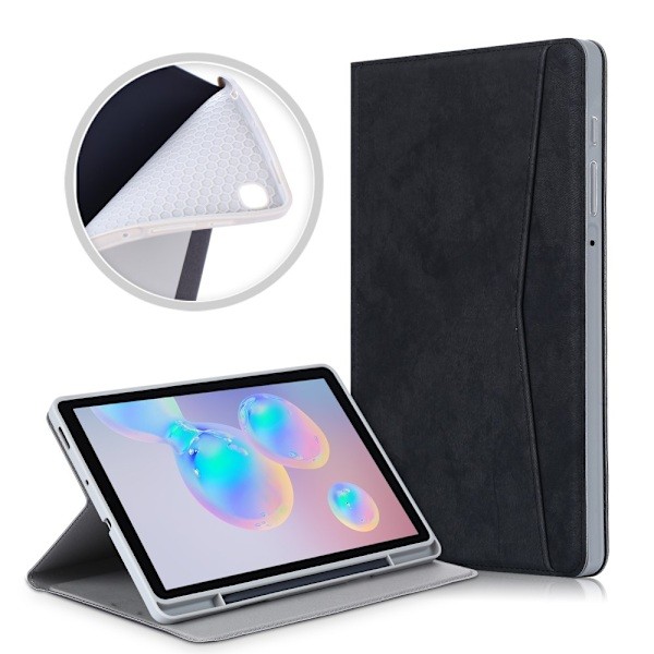 Samsung Galaxy Tab S6 Lite - Etui med frontlomme og penholder - Sort