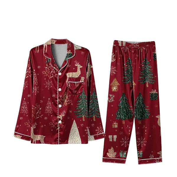Matchende julepyjamassæt til familien i silke, afslappet matchende sæt til far Father XL